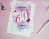 30th Birthday Card Pink Birthday Card Greeting Card Double Card