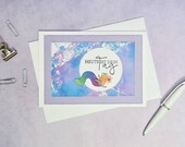 Today is your day greeting card with cute colorful caterpillar double card