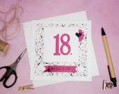 Birthday Card 18 High shall you live! Greeting card double card square pink - also possible in other colors!