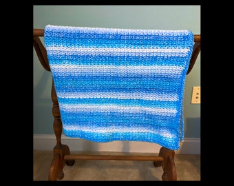 Shades of Blue and White baby blanket