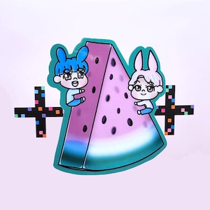 Txt Wassermelonenaufkleber | Kawaii süßer Soobin Yeonjun | K-Pop Kpop | Gestanzter Aufkleber für Laptop, Journaling, Wasserflasche