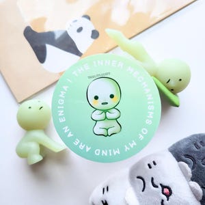 ENIGMA CORNER GUY Stickers | Green Lil Dudes | Laptop, Journalling, Water Bottle Die Cut Sticker