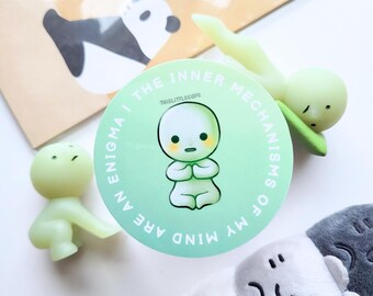 ENIGMA CORNER GUY Stickers | Green Lil Dudes | Laptop, Journalling, Water Bottle Die Cut Sticker
