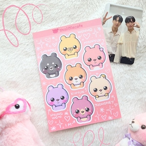 Monsta x CHIBI STICKER Bogen | Monstax Mx | Kpop K-Pop Deco, Dekor Journaling Aufkleber