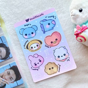 BTS BT21 Chibi STICKER Blatt | Bangtan Kpop K-Pop Deco, Dekor Journaling Aufkleber