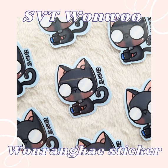SEVENTEEN Wonwoo Cat Sticker: Waterproof Kpop Fanmade Merch - Etsy
