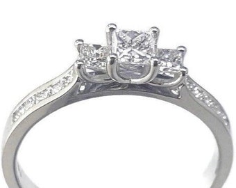 Earth Mined Natural Princess Cut Diamonds ring