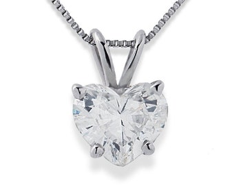 Heart-shape Earth Mined Natural Diamond Necklace