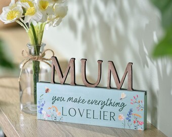 The Cottage Garden Decorative Mantel Plaque "MUM- Birthday Mothers Day Gift