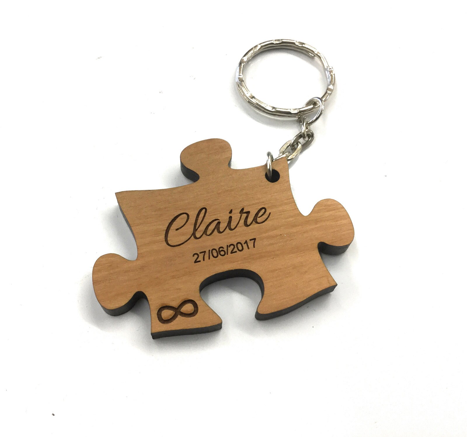 Personalised Pair of Infinity Symbol Jigsaw Keyrings - Laser Engraved ...