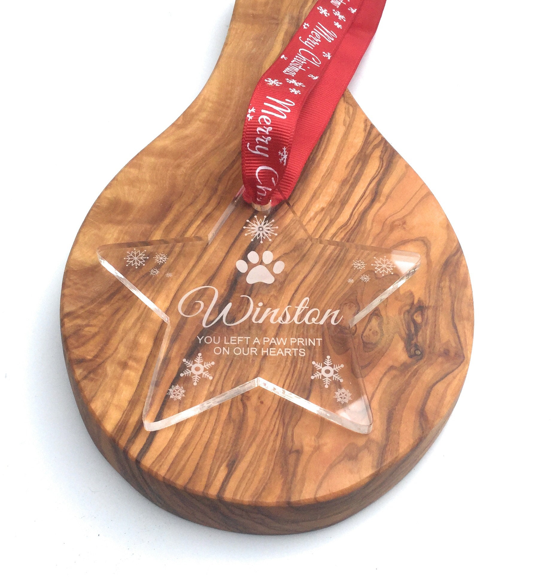 Personalised Pet Memorial Christmas Tree Star Decoration Etsy UK