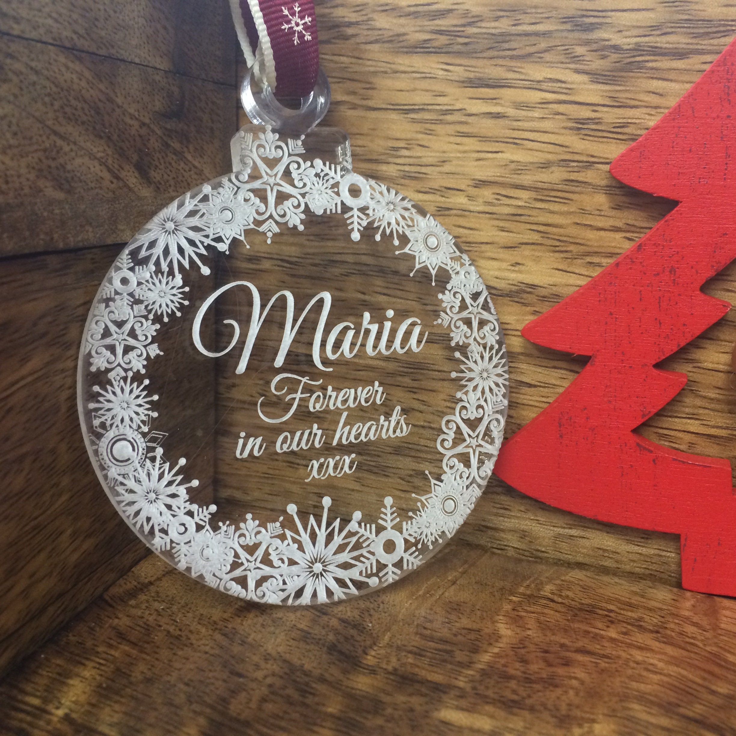 Personalised Memorial Christmas Bauble Tree Decoration Etsy UK