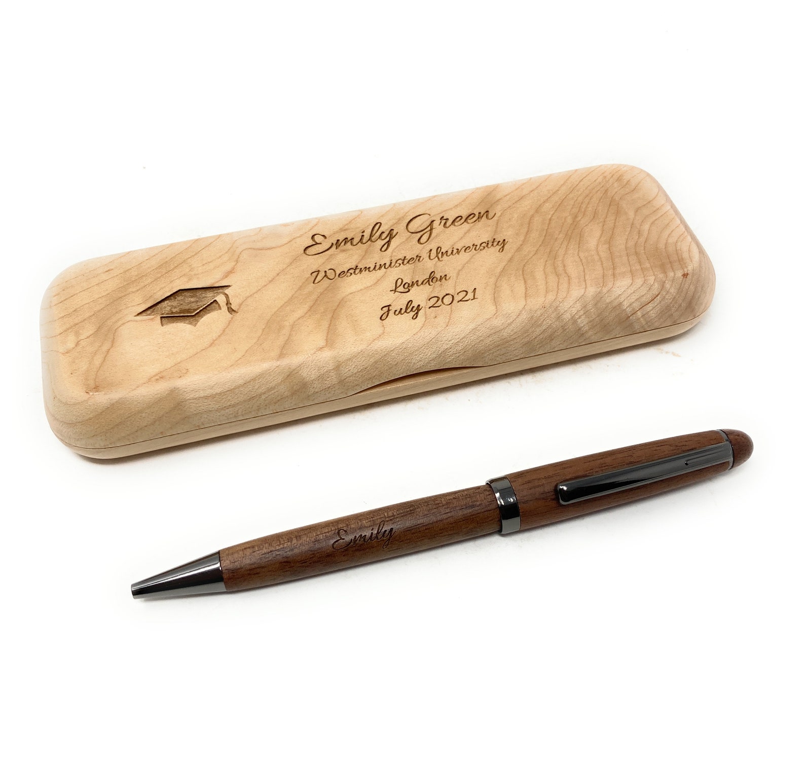 Personalised Wooden Graduation Pen Set Custom Engraved Etsy