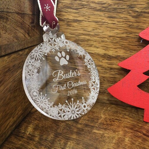 Personalised Pet Christmas Tree Bauble Decoration Pets First Etsy UK
