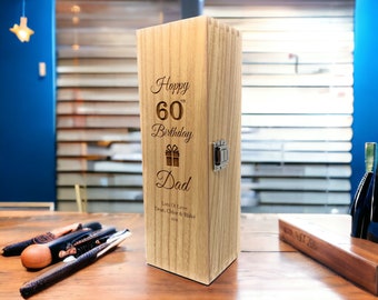 Personalised Engraved FSC Wooden Champagne Wine Box Custom Wooden Box Birthday Milestone Celebration  - Perfect Birthday Gift/Keepsake