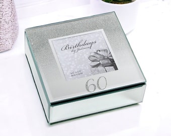 Personalised 60th Birthday Milestone Jewellery/Trinket Photo box - Perfect Engraved Birthday Gift