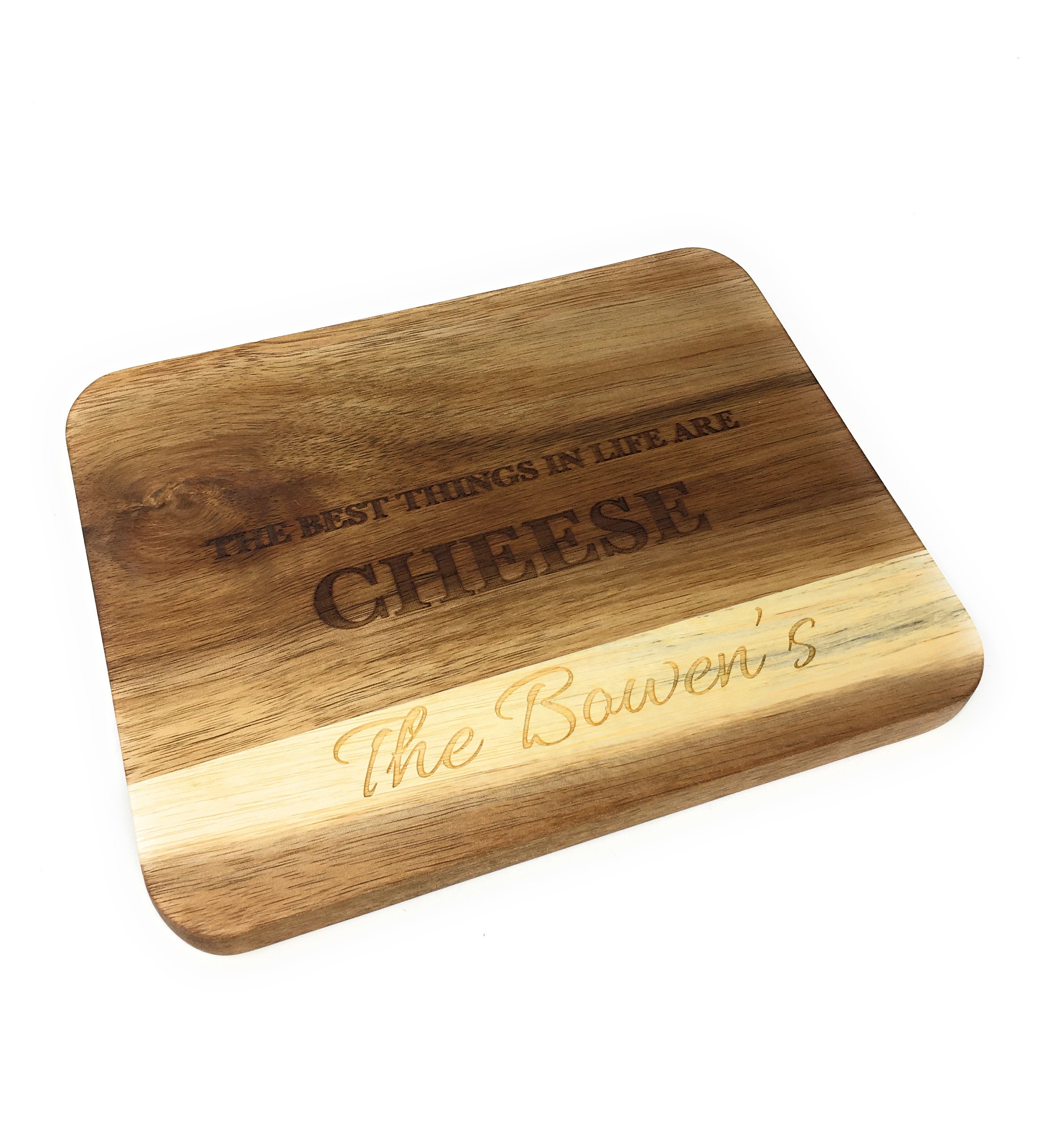 Personalised Engraved Acacia Wood Novelty Cheese Board Set Etsy