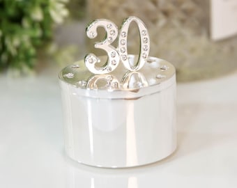 Personalised 30th Birthday Milestone Jewellery/Trinket box - Perfect Engraved Birthday Gift