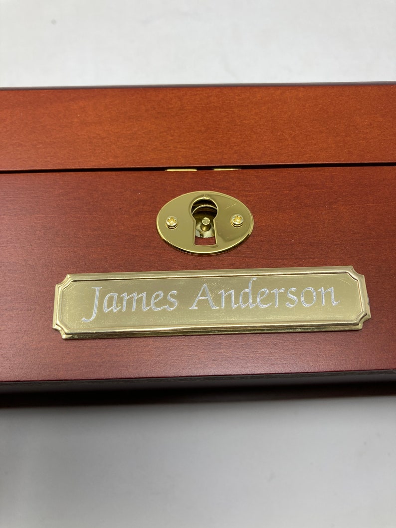 Personalised Wooden Lockable Watch Collector Box Mens Wedding Birthday Gift Engraved With A Message Of Your Choosing image 5