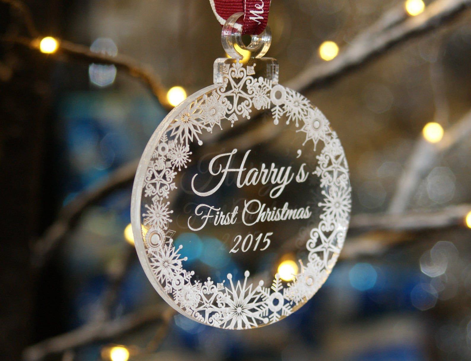 Personalised Christmas Tree Bauble Decoration Baby's Etsy UK