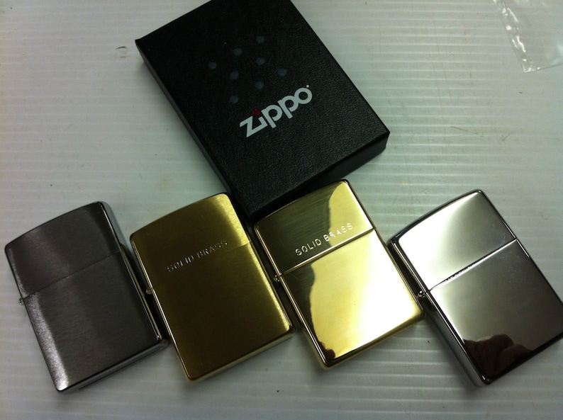 Personalised Zippo Lighters, free engraving, fast free delivery. Genuine Zippo - Polished And Brushed Chrome,Polished & Brushed Brass image 2