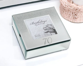 Personalised 70th Birthday Milestone Jewellery/Trinket Photo box - Perfect Engraved Birthday Gift