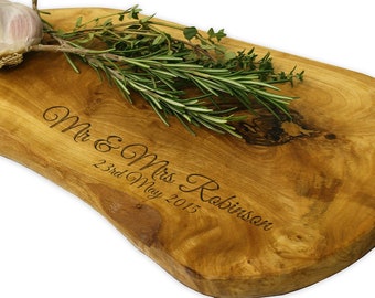 Personalised Olive Wood Chopping Board - 35cm - Perfect Wedding,Anniversary and Housewarming Gift