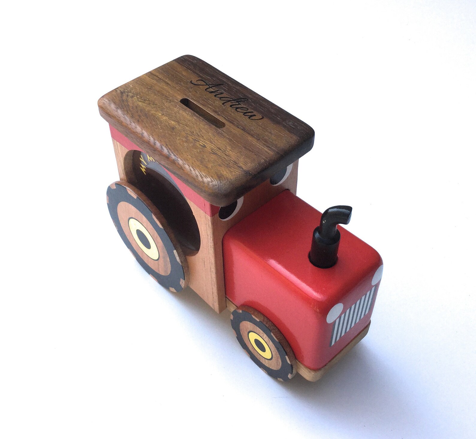 Personalised Large Wooden Tractor MoneyboxChildren's Etsy