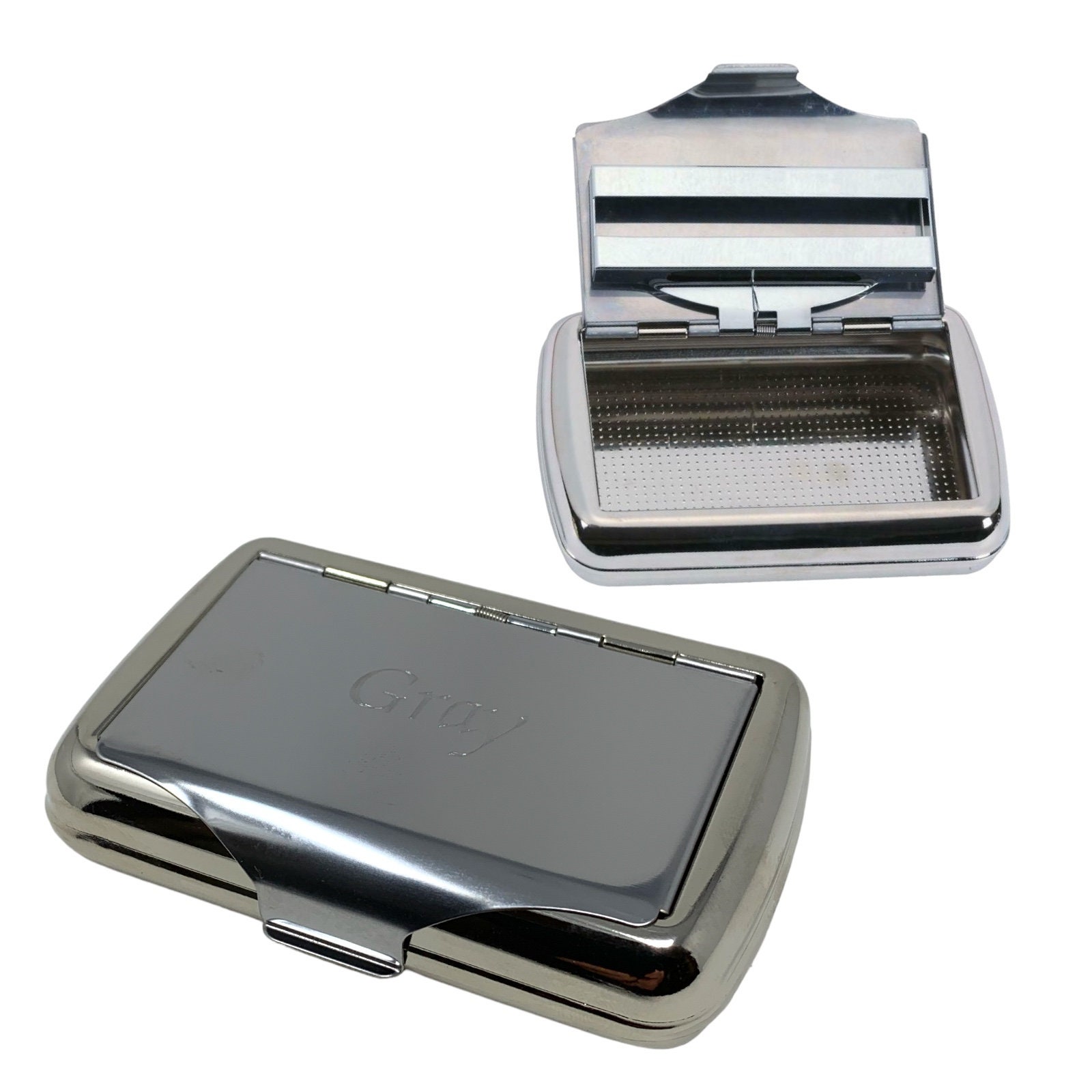 Personalised Chrome Tobacco Case - Engraved Birthday Christmas Smoking Gift 