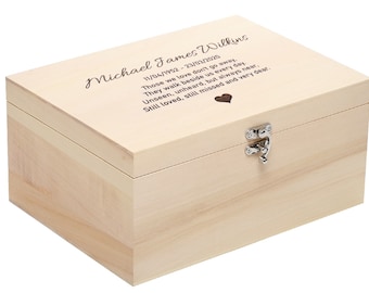 Personalised Wood Human Memorial Rememberance Adult Ashes Urn Cremation Casket  - Choice of Designs