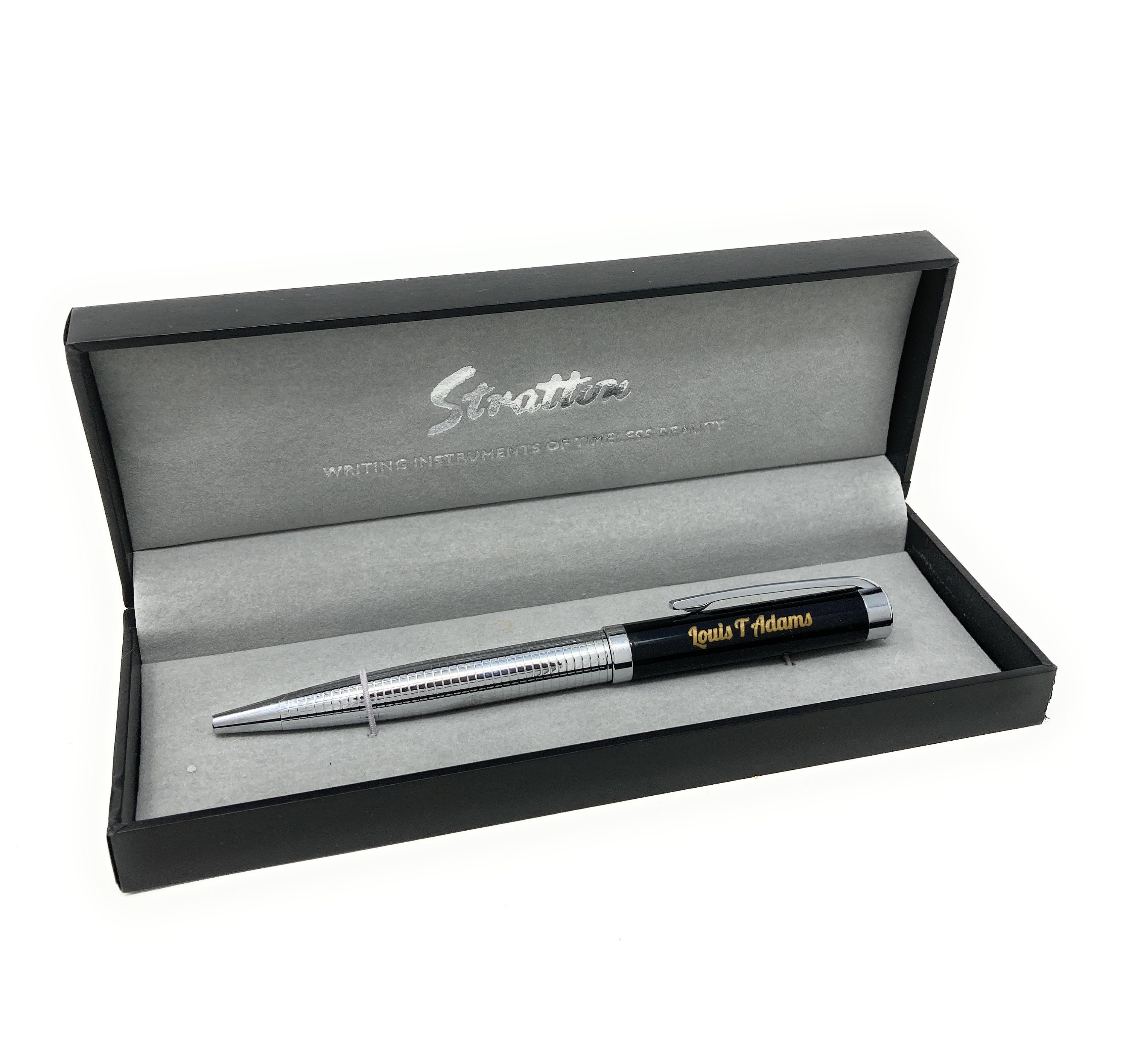 Stratton Roller Ball & Biro Pen Set Silver and Gold Plated Boxed Gift 