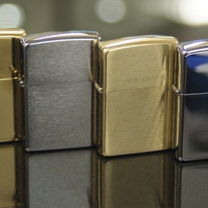 Personalised Zippo Lighters, free engraving, fast free delivery. Genuine Zippo - Polished And Brushed Chrome,Polished & Brushed Brass image 7