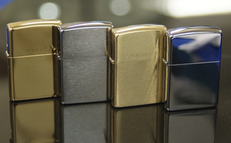 Personalised Zippo Lighters, free engraving, fast free delivery. Genuine Zippo - Polished And Brushed Chrome,Polished & Brushed Brass image 7