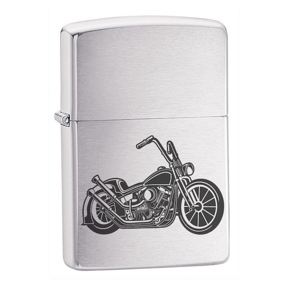 Encendedor Zippo genuino personalizado estilo Harley moto, dos diseños  grabado gratis -  España