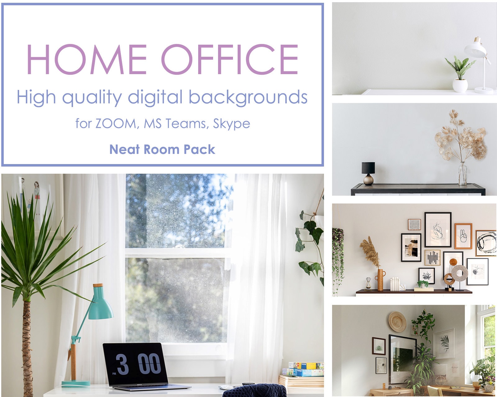 ZOOM Background Home Office Digital Pack Skype Teams Virtual - Etsy