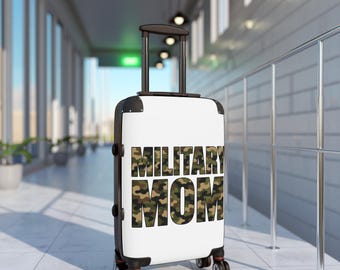 Military Mom Camo Suitcase, Carry-On Travel Luggage for Military Families