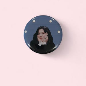 Hand-Made Lucy Dacus Blue Polka Dot Pinback Button, 2.25 i