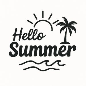 Hello Summer SVG Instant Download Digital