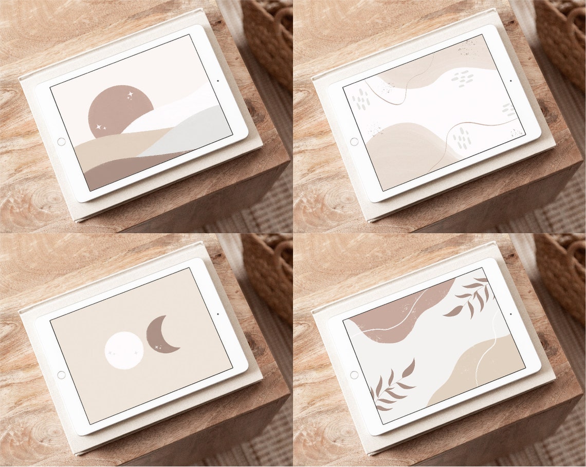 Boho iPad Wallpaper 2 Sets of Colors Digital Wallpaper Etsy