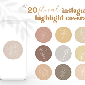 20 Floral Instagram Highlight Covers | Boho Icons | Flower Highlight Icons | Minimalist | Floral | Illustrated Icons | Instant Download