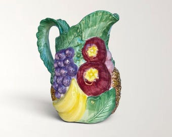 Vintage Fitz & Floyd Calypso Majolica Fruit Pitcher 1988