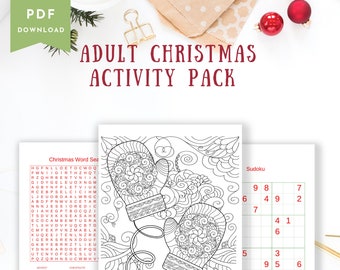 Printable Adult Christmas Activity Bundle