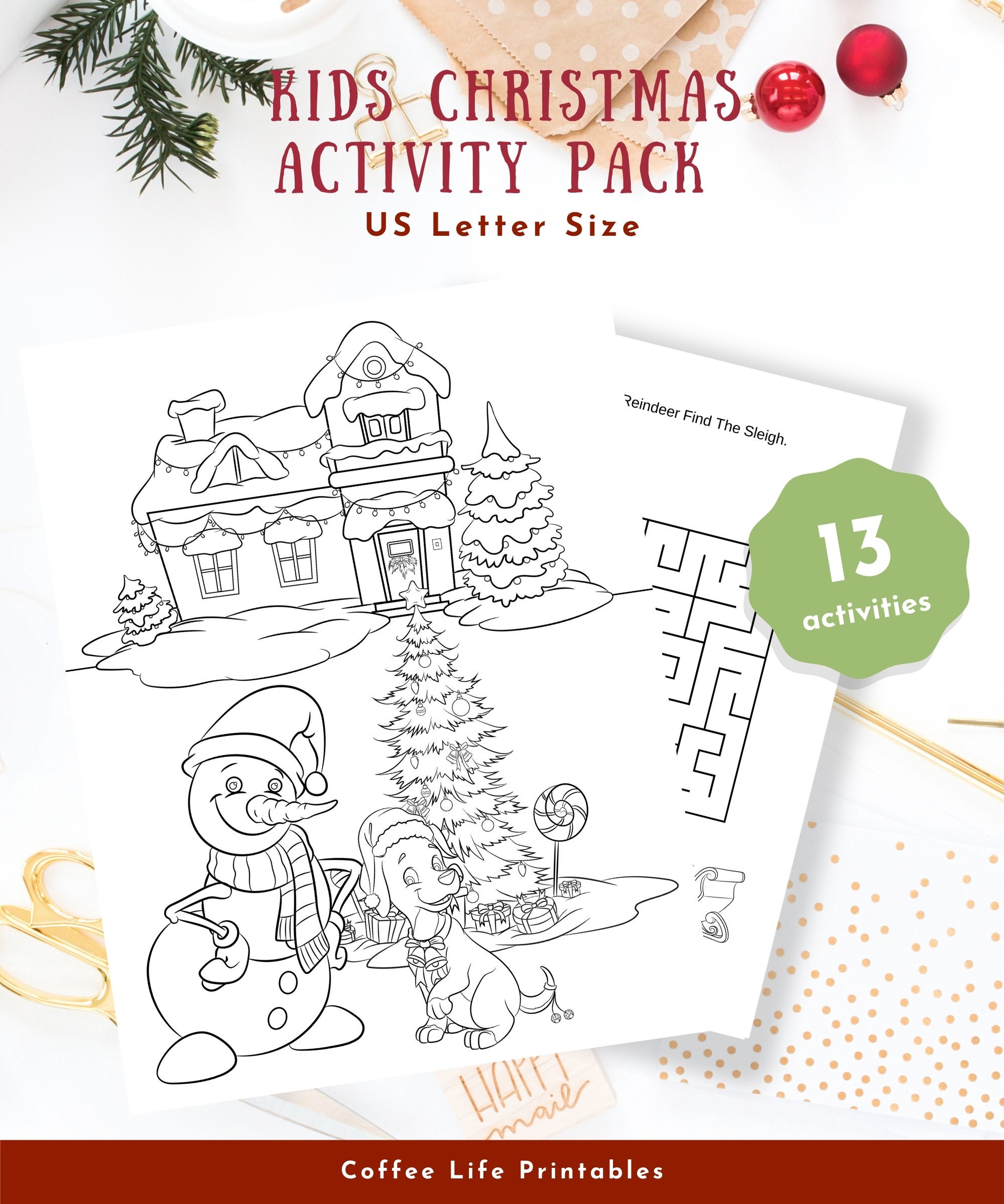 Kids Christmas Activity Pack | Etsy