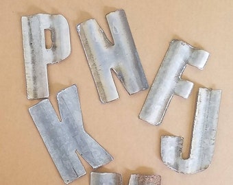 5 inch Corrugated Metal Letters A-Z and Numbers 0-9 / 5" Corrugated Metal Letters