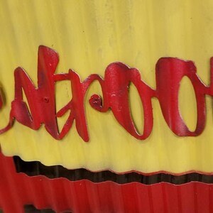 Restrooms Mid-century Retro Metal Sign/bath/bathroom/restaurant/bar - Etsy