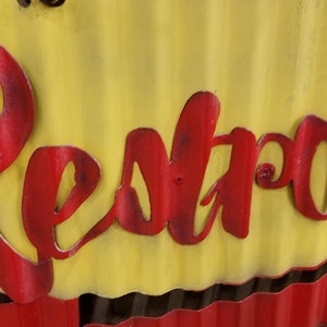 Restrooms Mid-century Retro Metal Sign/bath/bathroom/restaurant/bar - Etsy