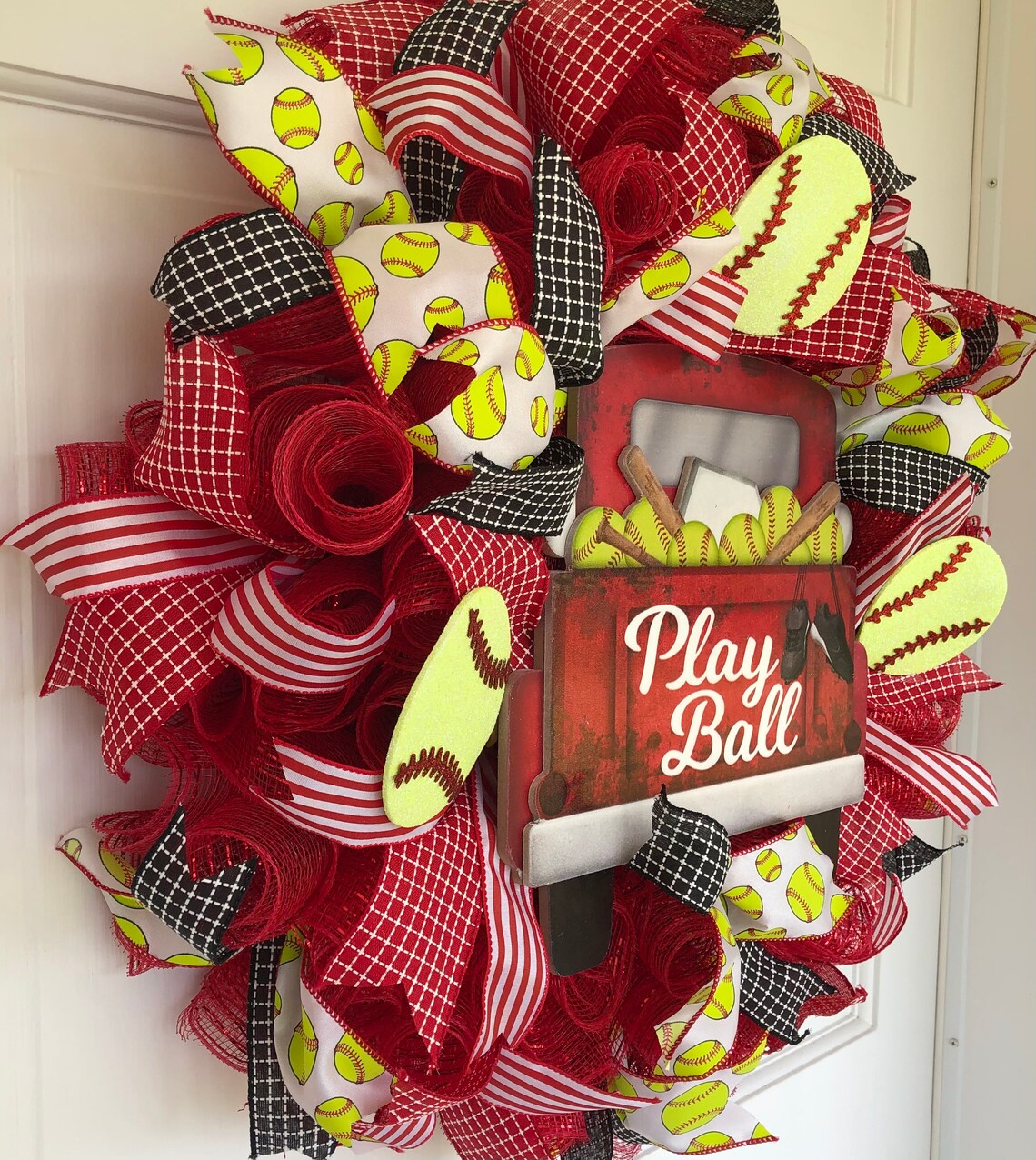 Softball Wreath Softball Coach Gift Softball Decor Gift for Etsy
