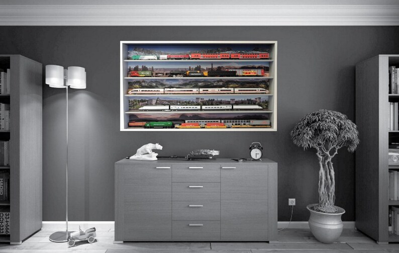 HO Train Display Case Train Storage Shelves for Etsy