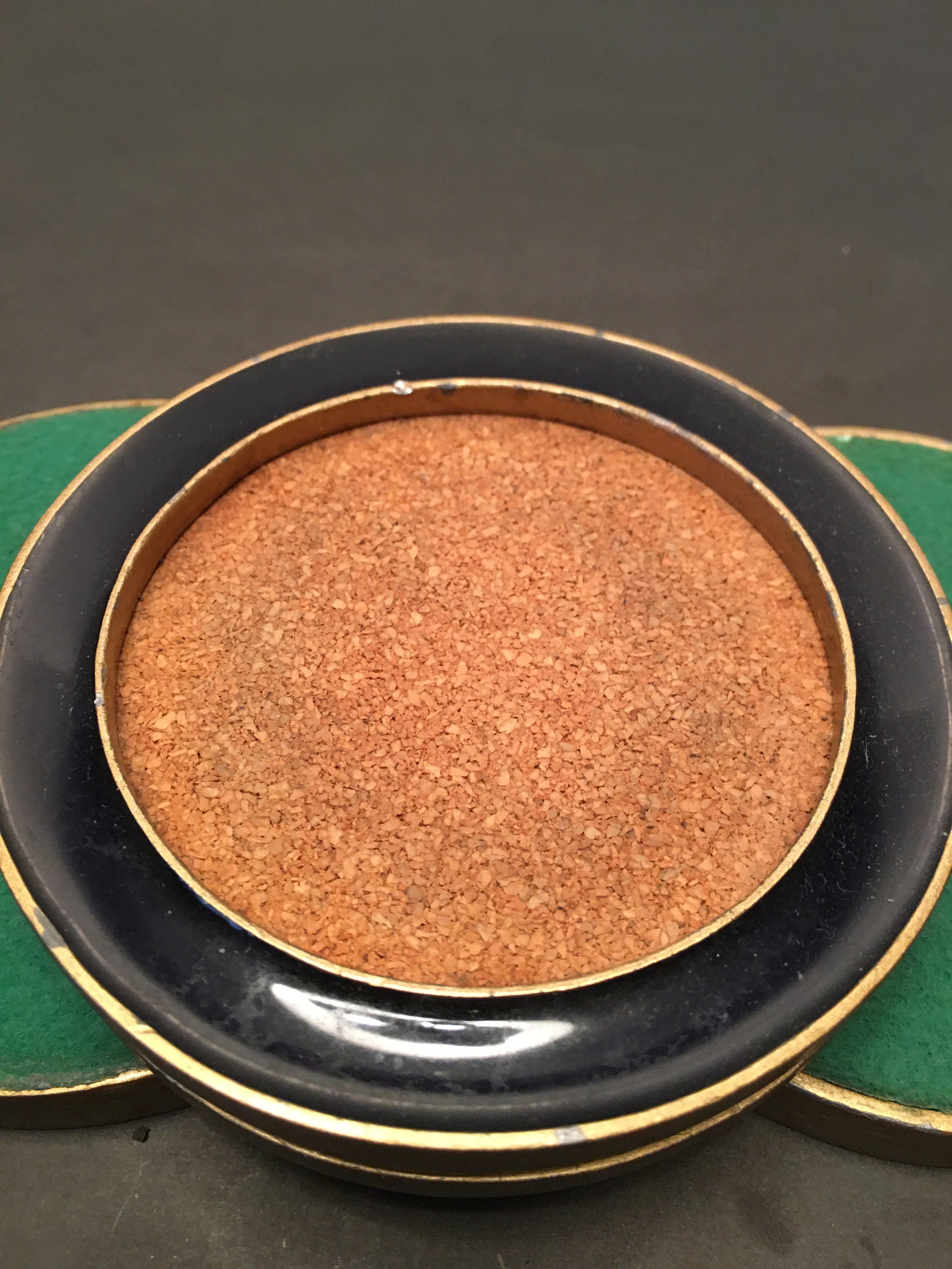 Gold Metal Coasters/heavy Metal Cork Coasters/vintage Etsy