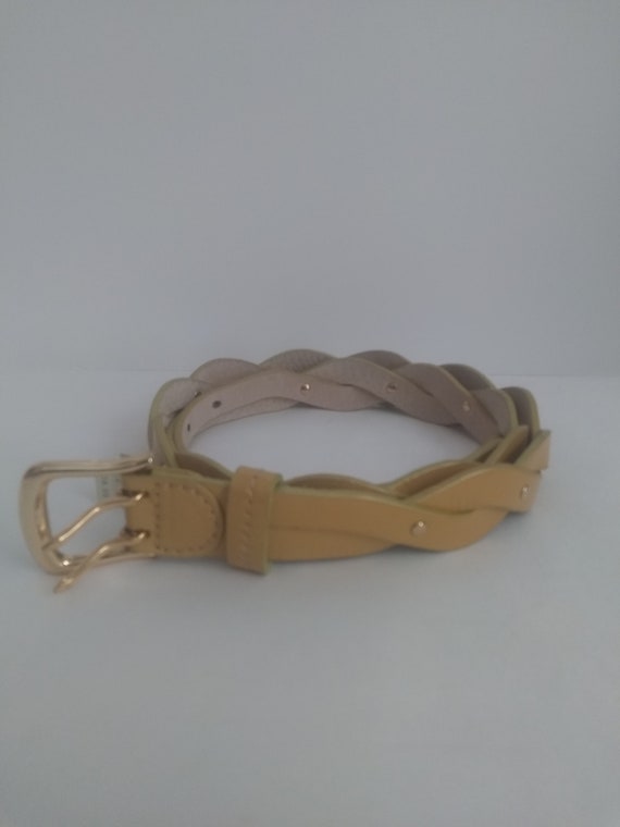 Vintage Liz Claiborne Genuine Leather Belt/Gold Le